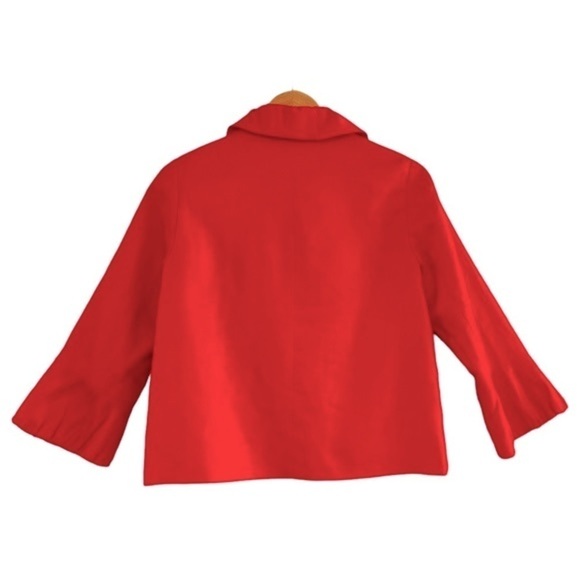 J. CREW Linen Orange One Button Bell Sleeve Jacket Size 4 - Picture 2 of 7